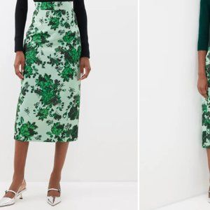 Emilia Wickstead Lorinda floral-print taffeta midi skirt - size UK12, US8